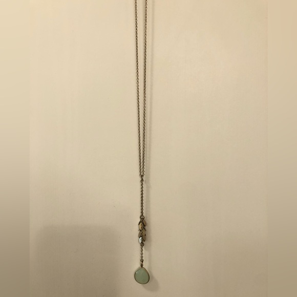J Crew Green Stone Lariat Necklace - Picture 4 of 4